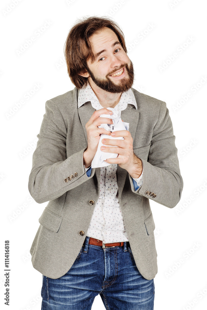 businessman tearing up a document, contract or agreement businessman tearing up a document, contract or agreement