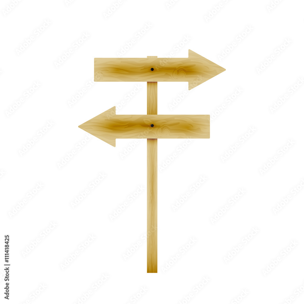Vector illustration wooden direction arrows Vector illustration wooden direction arrows