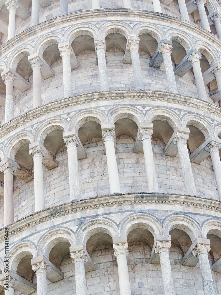 detail of the leaning tower of Pisa