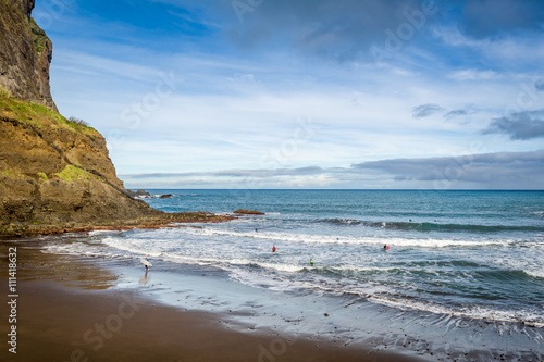 Surfer's beach Praia da Alagoa, Madeira island photo