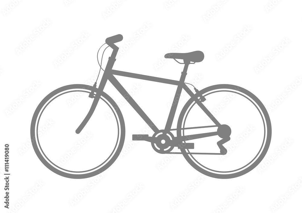Grey bicycle icon on white background Grey bicycle icon on white background