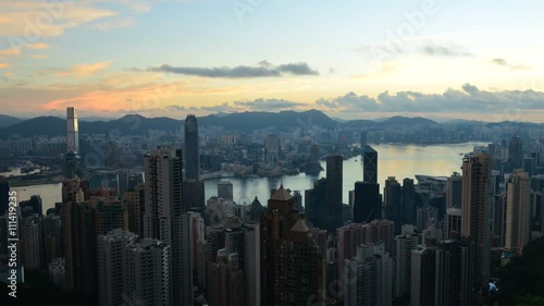 Timelapse view of Hong Kong city from the peak.