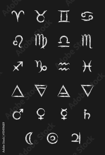 Set of astrology icons
