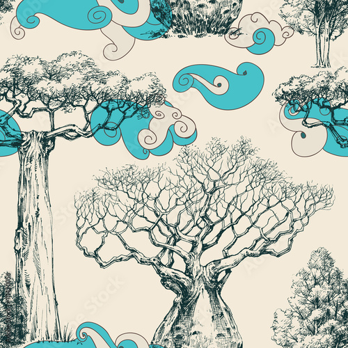 Woods seamless pattern, nature print