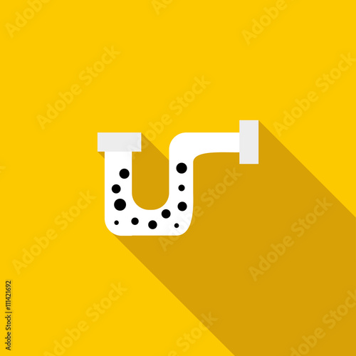 Clog in the pipe icon, flat style