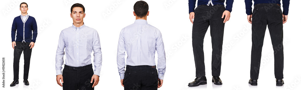 Young man in fashion concept isolated on white Young man in fashion concept isolated on white