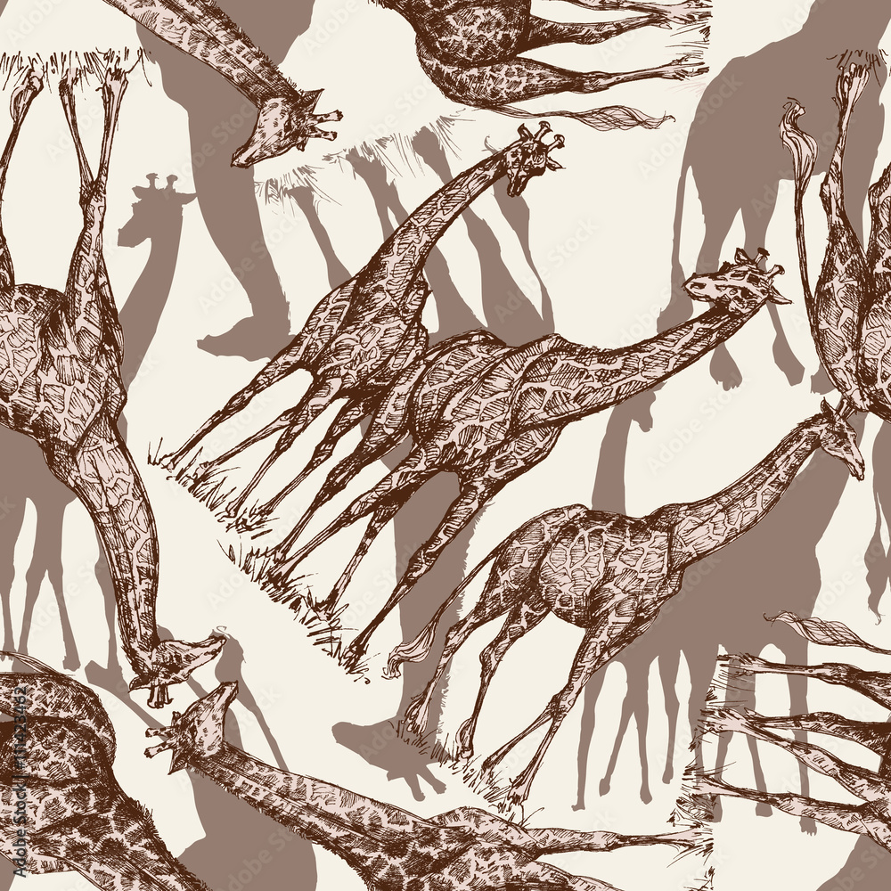 Naklejka premium Animal print,, giraffe seamless pattern
