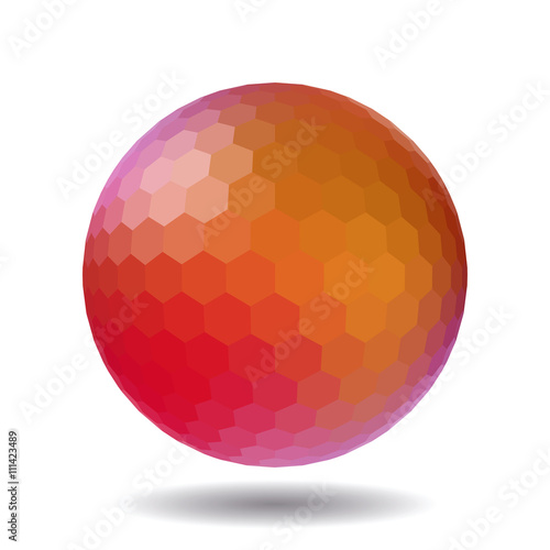 Abstract polygonal sphere for graphic design. Isolated on white