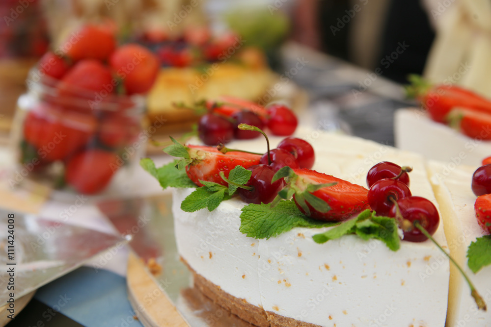desserts with fruits, mousse, biscuits desserts with fruits, mousse, biscuits