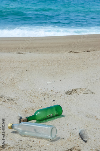 Bottles on the beach