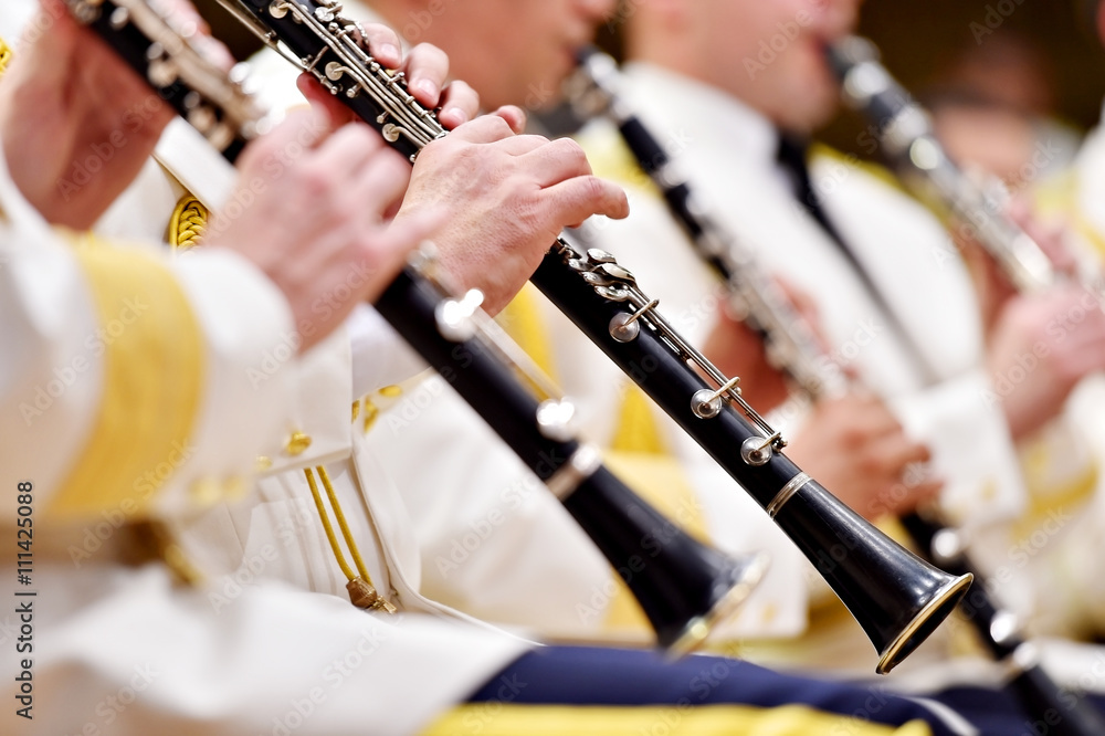 Fototapeta premium Military orchestra uniform during concert