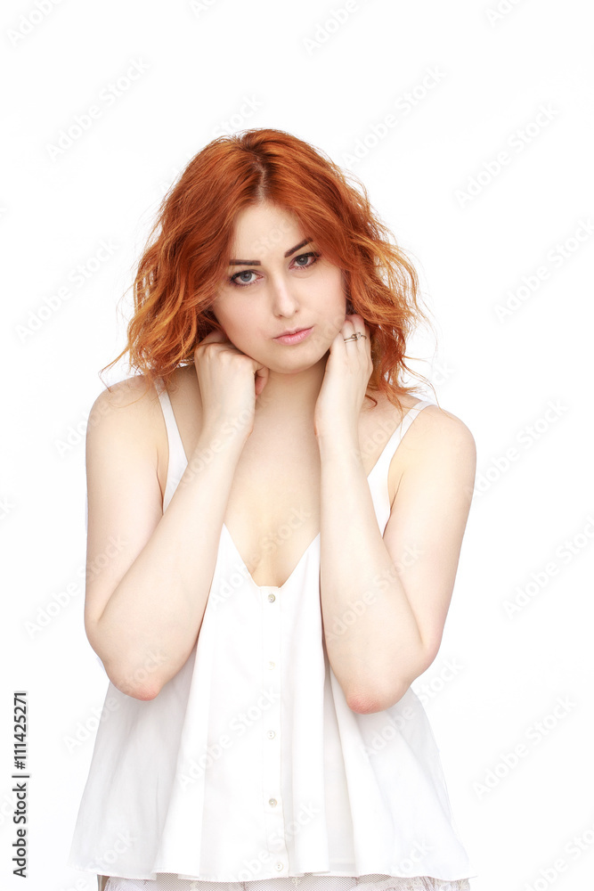 Happy Young Woman Isolated On White Background Happy Young Woman Isolated On White Background