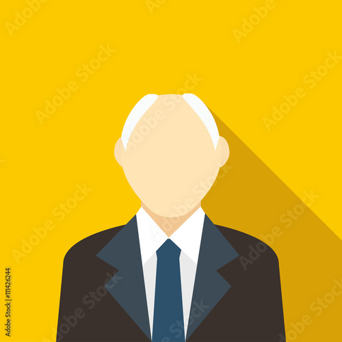 Male with a receding hairline in black suit icon