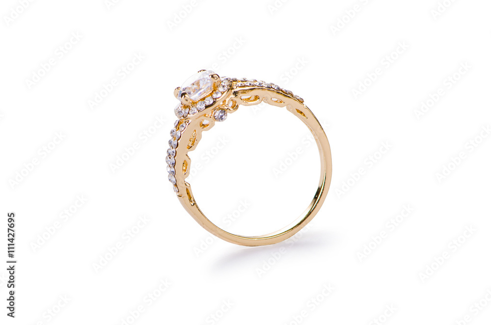 Golden ring isolated on white background Golden ring isolated on white background