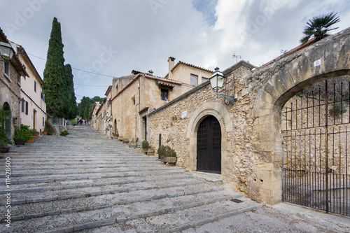 Fototapeta Naklejka Na Ścianę i Meble -  Stairs to chapel in Pollensa on Mallorca.