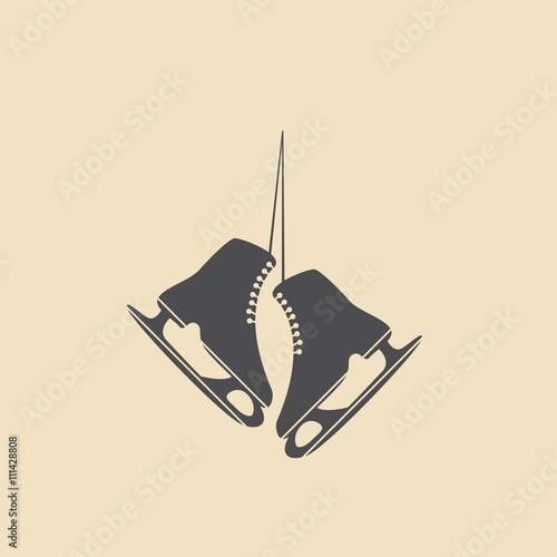 The skates icon. Figure skates symbol.