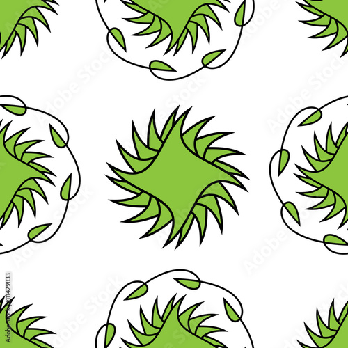 Leaf background. Pattern with thistles. Abstract floral pattern. Seamless vector background