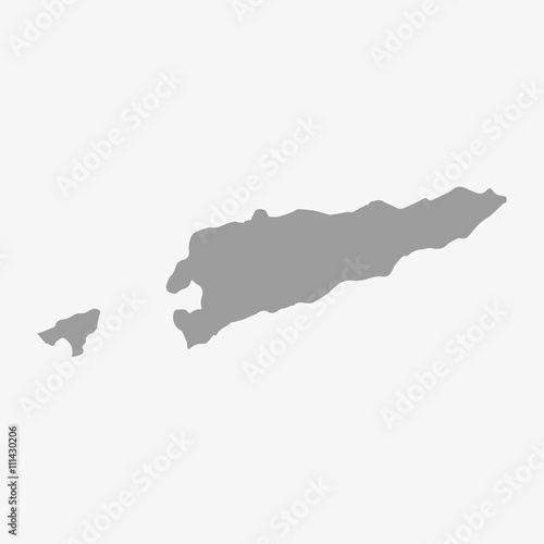 East Timor map in gray on a white background
