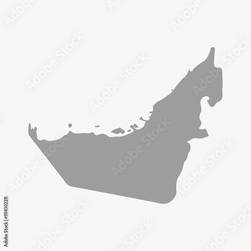 United Arab Emirates map in gray on a white background
