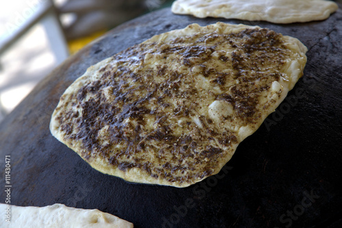 Lebanese Cuise  zaatar bread- the Manoushe 