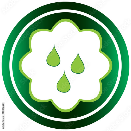 Green icon weather rain drops
