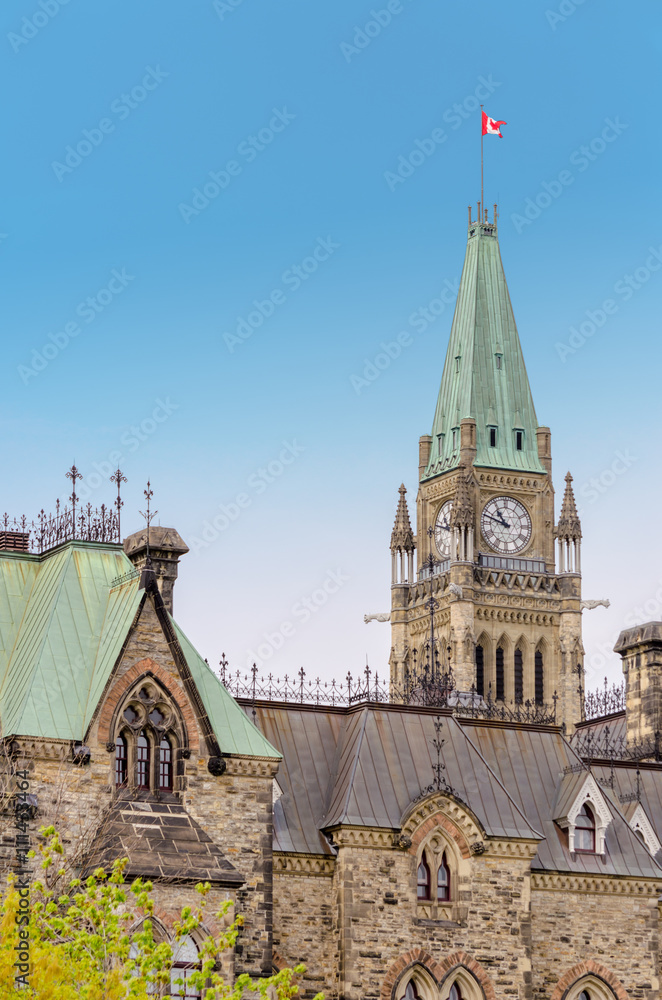 Obraz premium Canadian parliament with peace tower, in Ottawa, Canada