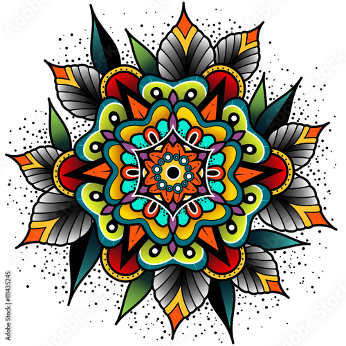 Old school tattoo flower