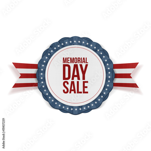 Memorial Day Sale patriotic Emblem and Ribbon