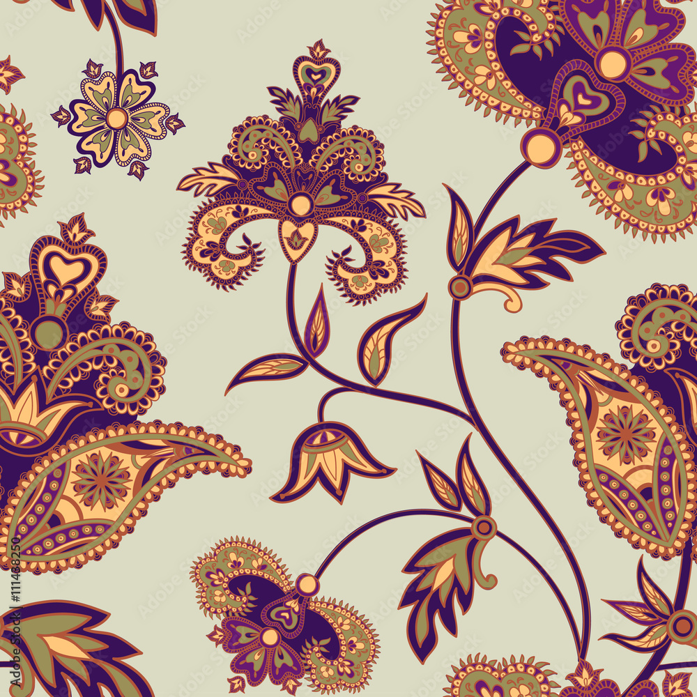 Abstract floral pattern Oriental flower ornamental Geometric seamless background Abstract floral pattern Oriental flower ornamental Geometric seamless background