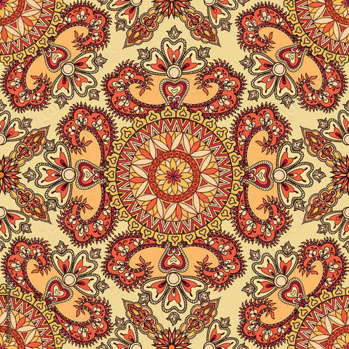 Abstract floral pattern Oriental flower ornamental Geometric seamless background 