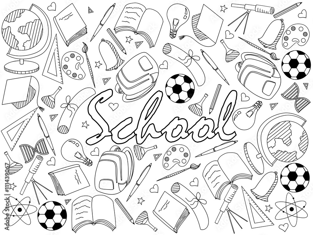 Naklejka premium School coloring book vector