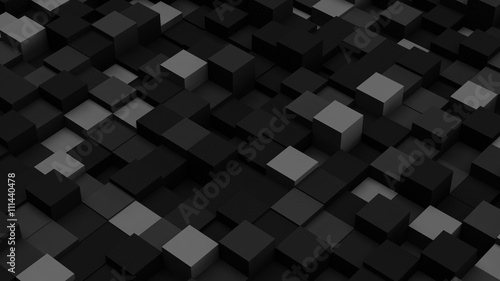 Dark grey 3D boxes. Abstract background