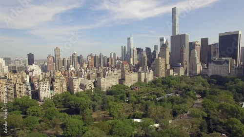 Flying above the Cental park in New york city.Amazing aerial picture.(80 m) Aerial view of Central Park in New York City. Drone filming