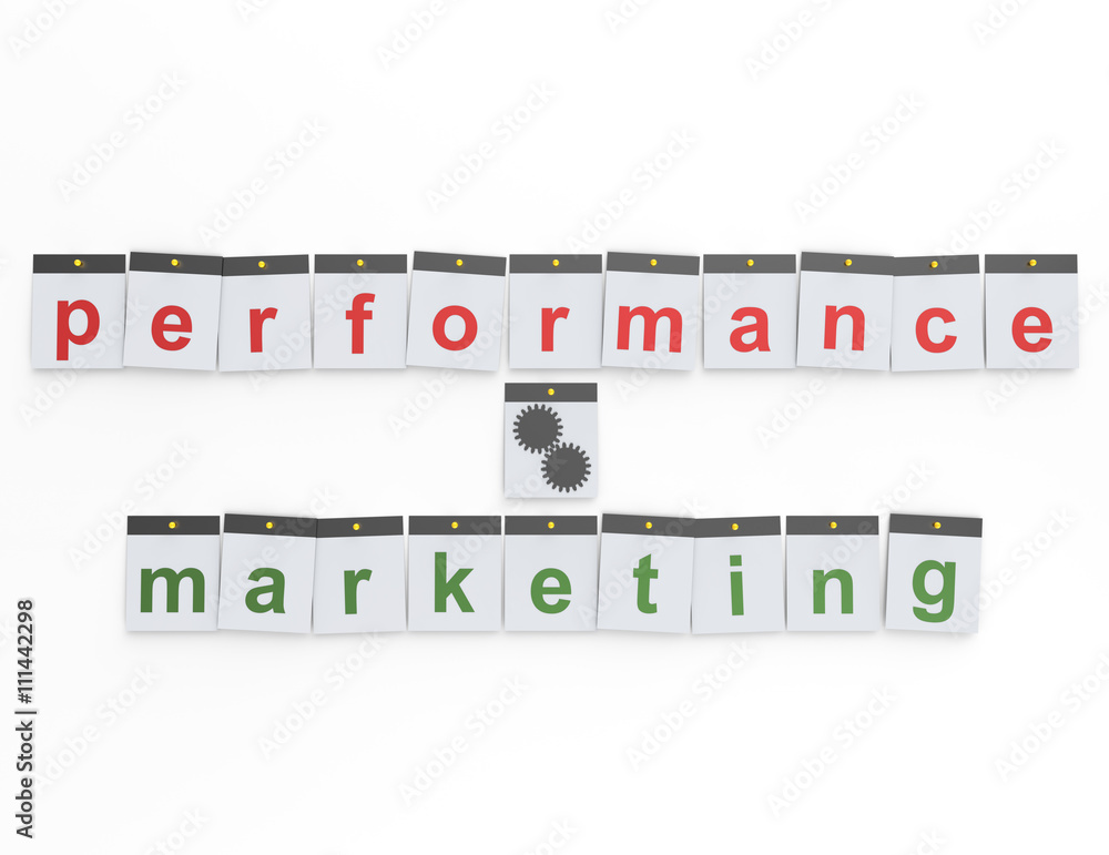 Performance Marketing word on calendar pages concept Performance Marketing word on calendar pages concept