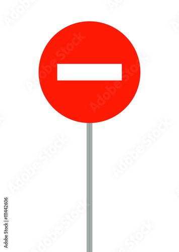 Road signs. It is prohibited to enter vehicles. Vector Illustrat