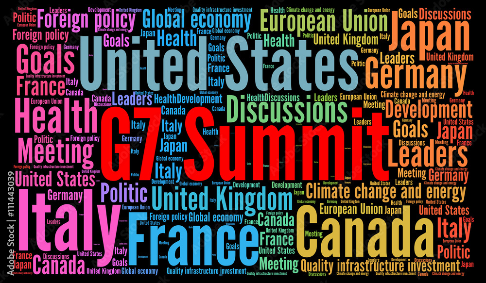G7 summit word cloud concept