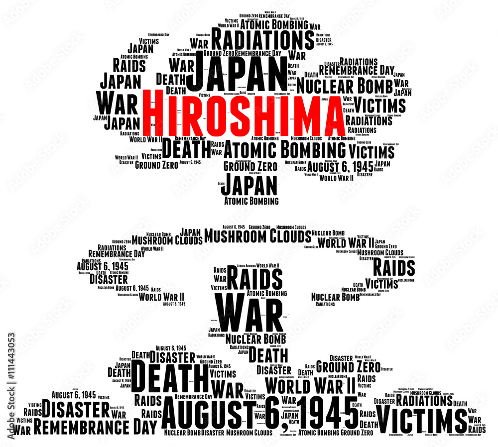 Hiroshima atomic bombing word cloud concept Stock Illustration Adobe