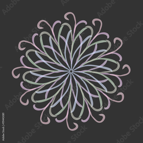 mandala. watercolor. circular pattern. vector illustration.