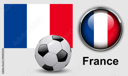 France flag icons with socc...