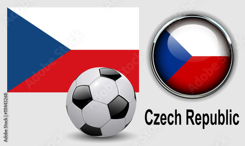 Free Download Czech Republic flag icons with soccer ball. - GFXLoad