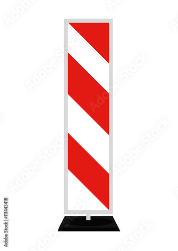 Road signs. Red Badge guardrails. Vector Illustration.
