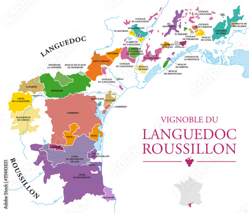 Carte du Vignoble du Languedoc-Roussillon photo