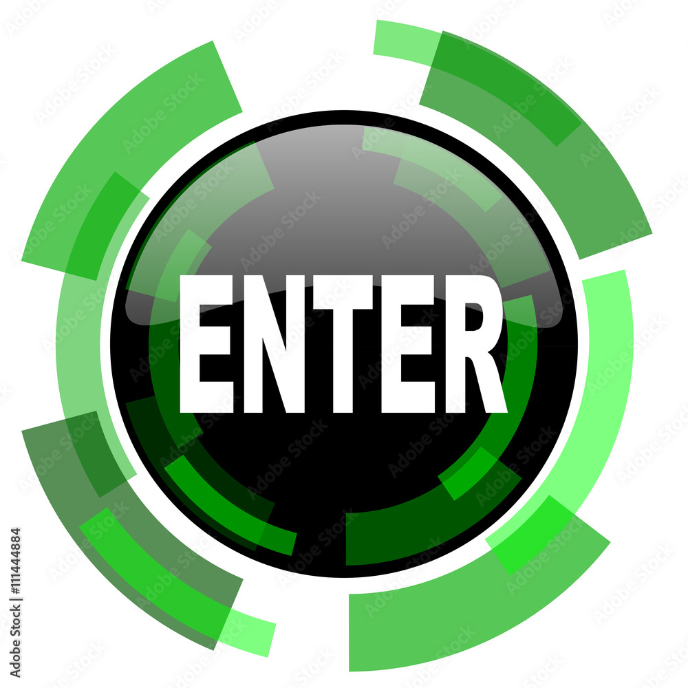 enter icon, green modern design isolated button, web and mobile app design illustration enter icon, green modern design isolated button, web and mobile app design illustration