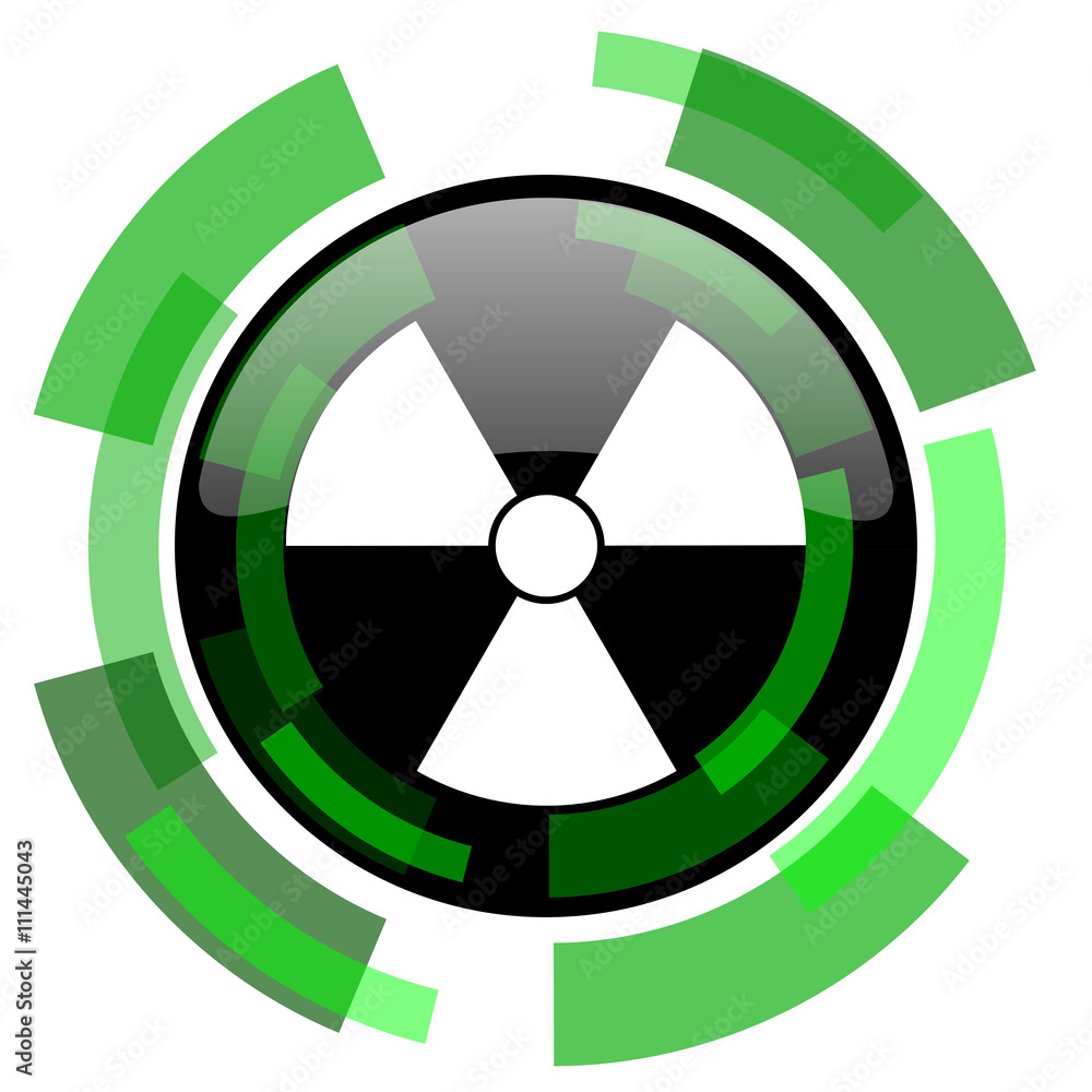 radiation icon, green modern design isolated button, web and mobile app design illustration radiation icon, green modern design isolated button, web and mobile app design illustration