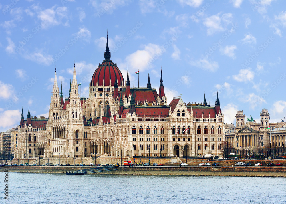 Majestic building of Parliament in Budapest Majestic building of Parliament in Budapest