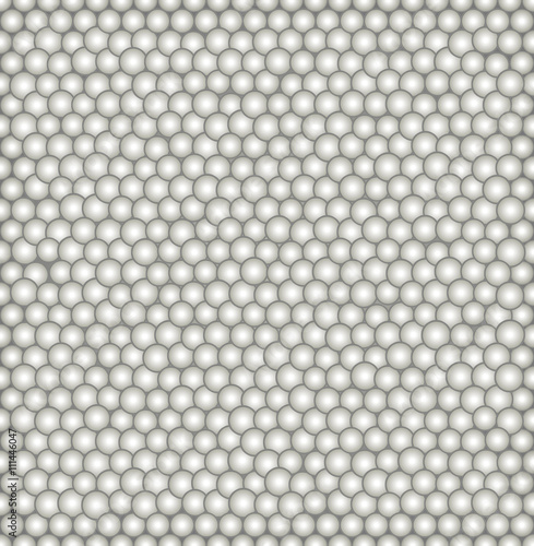 Abstract vector seamless pattern with irregular structure of repeating gray circles with volume effect. Repeating modern stylish geometric background for textile, wallpapers or wrapping paper.