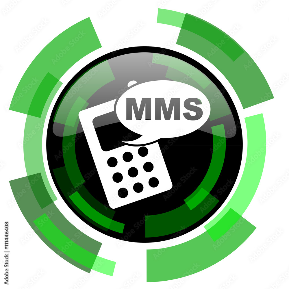 mms icon, green modern design isolated button, web and mobile app design illustration mms icon, green modern design isolated button, web and mobile app design illustration