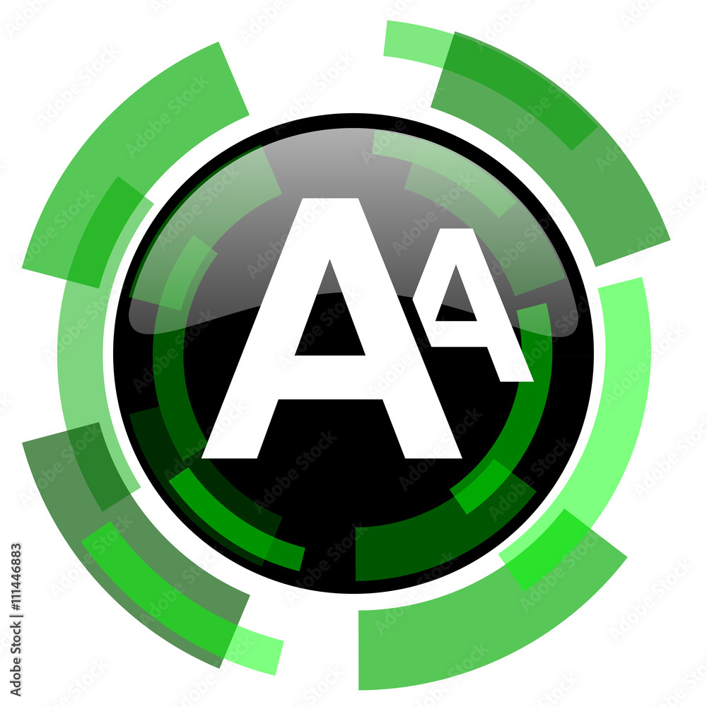alphabet icon, green modern design isolated button, web and mobile app design illustration