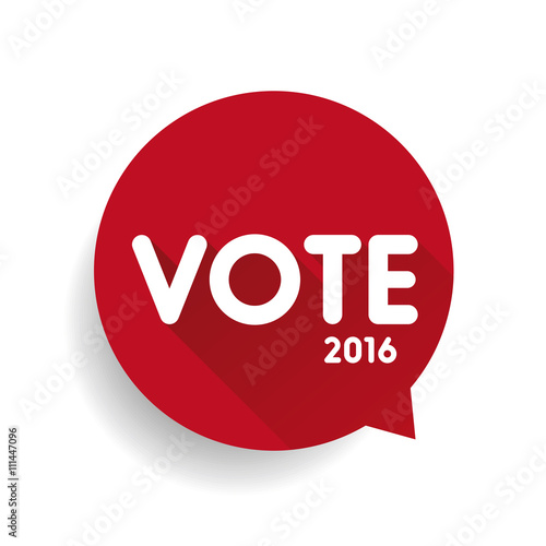 Vote label speech bubble vector