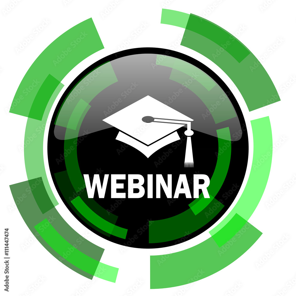 webinar icon, green modern design isolated button, web and mobile app ...